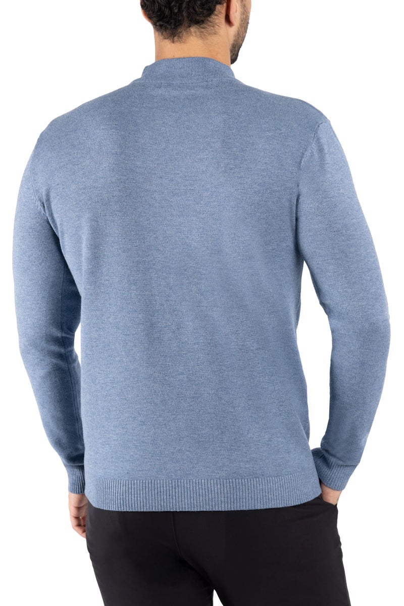 X RAY Mens Mock Neck Sweater, Soft Slim Fit Pullover Top, Basic Mock Neck Sweater for Men, Heather Slate, X-Large - Image 2